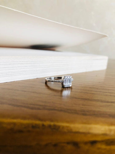 925 Silver Plain Baguette Ring